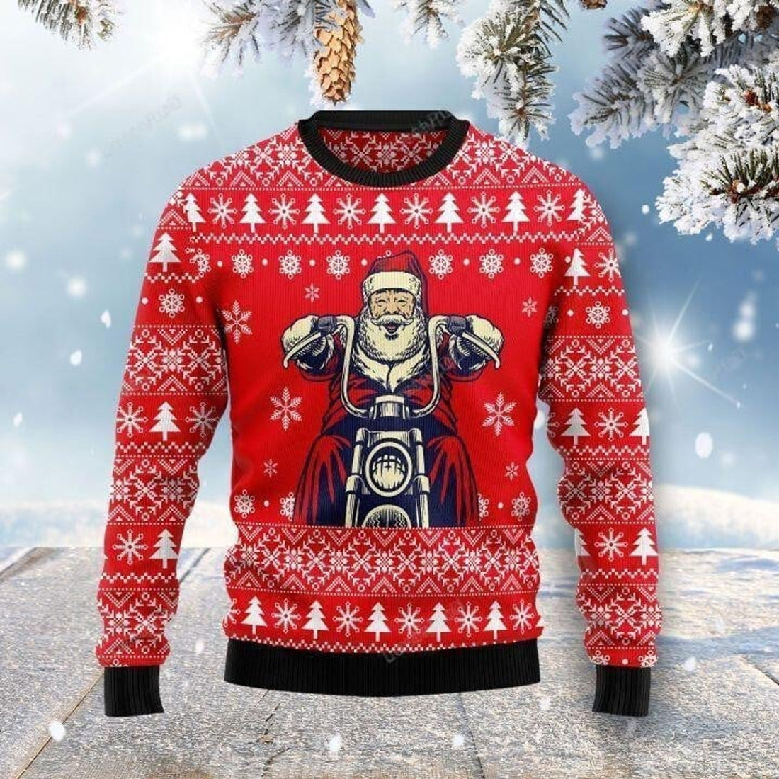FUNSTUFFPRINT Santa Christmas Ugly Christmas Sweater, Santa Christmas 3D All Over Printed Sweater Ugly Sweater