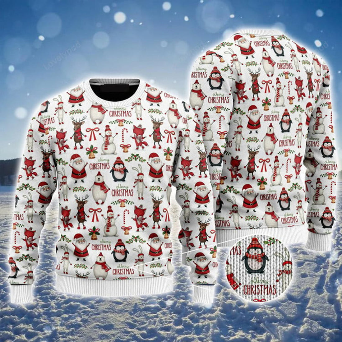 FUNSTUFFPRINT Christmas Ugly Christmas Sweater, Funny Christmas Ugly Sweater For Men & Women - Gift For Christmas, Friends, Family Ugly Sweater