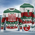 FUNSTUFFPRINT Bowling Ugly Christmas Sweater, All I Want For Christmas Ugly Sweater For Men Ugly Sweater