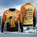 FUNSTUFFPRINT Sloth Hiking Ugly Sweater For Men & Women, Perfect Outfit For Christmas New Year Autumn Winter Ugly Sweater