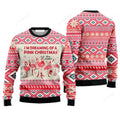 FUNSTUFFPRINT Flamingo Sweater I'm Dreaming Of A Pink Christmas, Ugly Sweater For Men & Women, Perfect Outfit For Christmas New Year Ugly Sweater