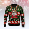 FUNSTUFFPRINT Merry Xmas Dog Lovers Bulldog Funny Awesome Gift For Christmas Ugly Christmas Sweater Ugly Sweater
