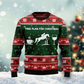 FUNSTUFFPRINT Time Plan For Christmas Ugly Christmas Sweater, Time Plan For Christmas 3D All Over Printed Sweater Ugly Sweater