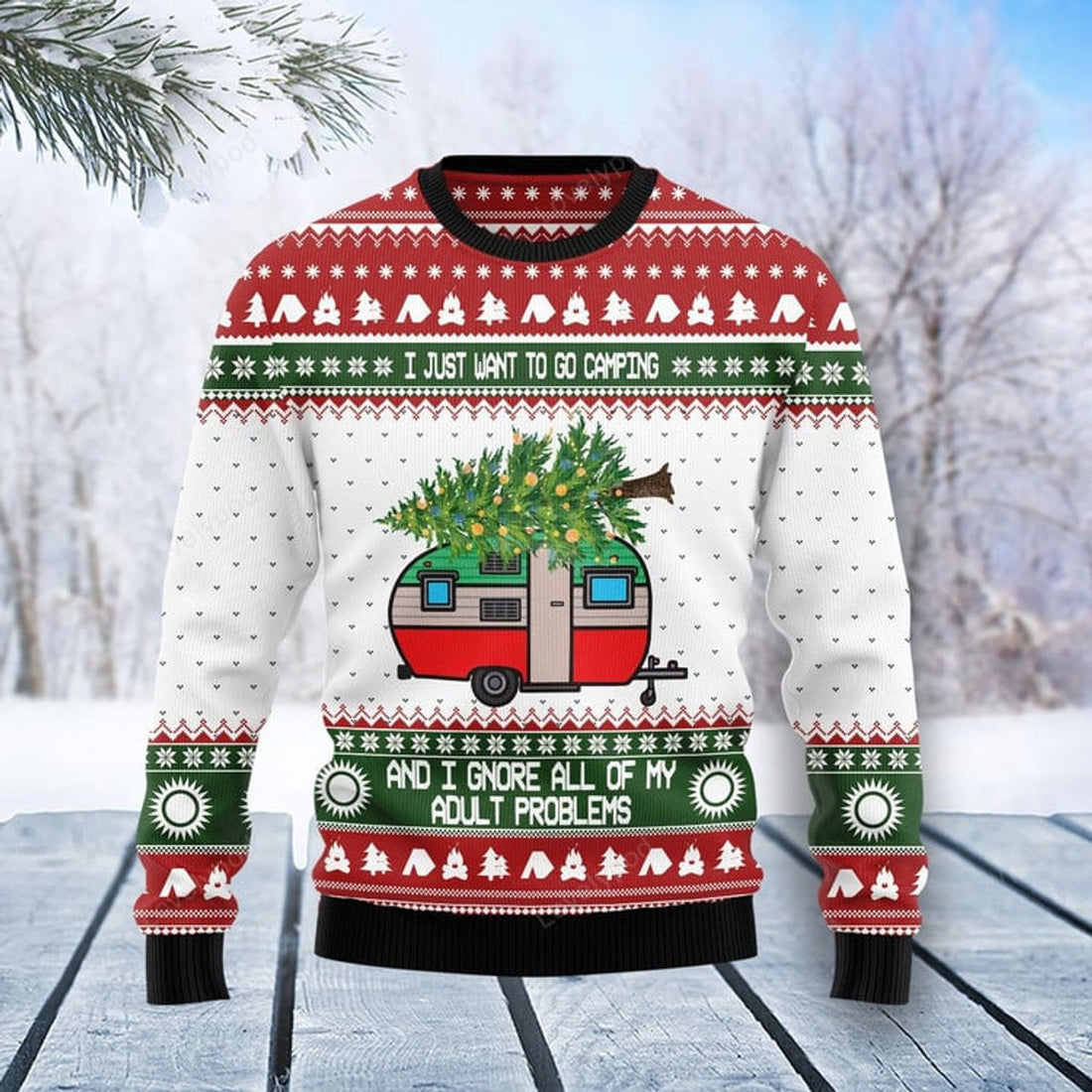 FUNSTUFFPRINT Camping Christmas Ugly Christmas Sweater For Men Women, Christmas shirts, Christmas gift Ugly Sweater