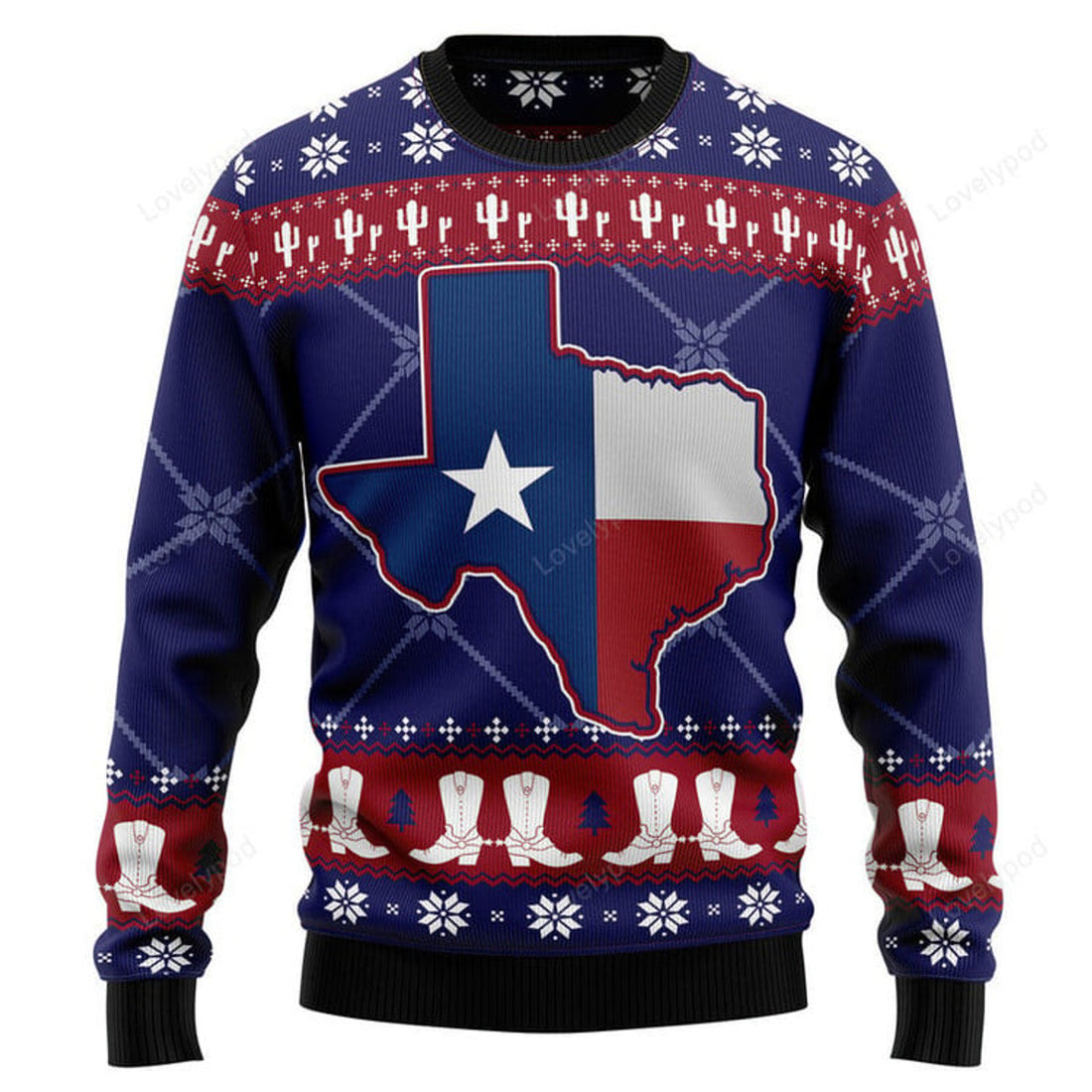 FUNSTUFFPRINT Texas Map Symbols Pattern Ugly Christmas Sweater, Christmas sweatshirts, Christmas gift Ugly Sweater