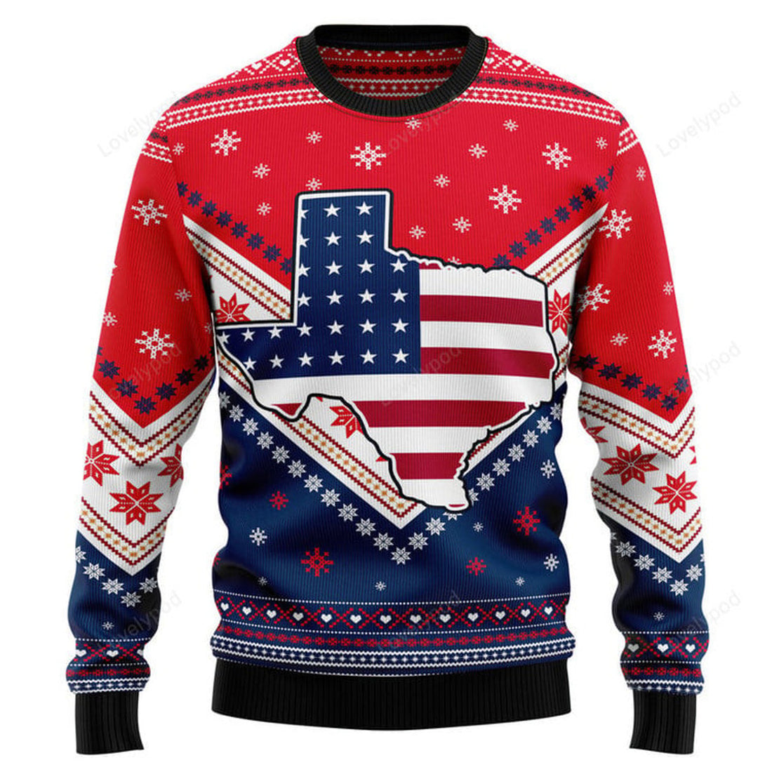 FUNSTUFFPRINT Texas USA Flag Ugly Christmas Sweater, Christmas sweatshirts, Christmas gift Ugly Sweater