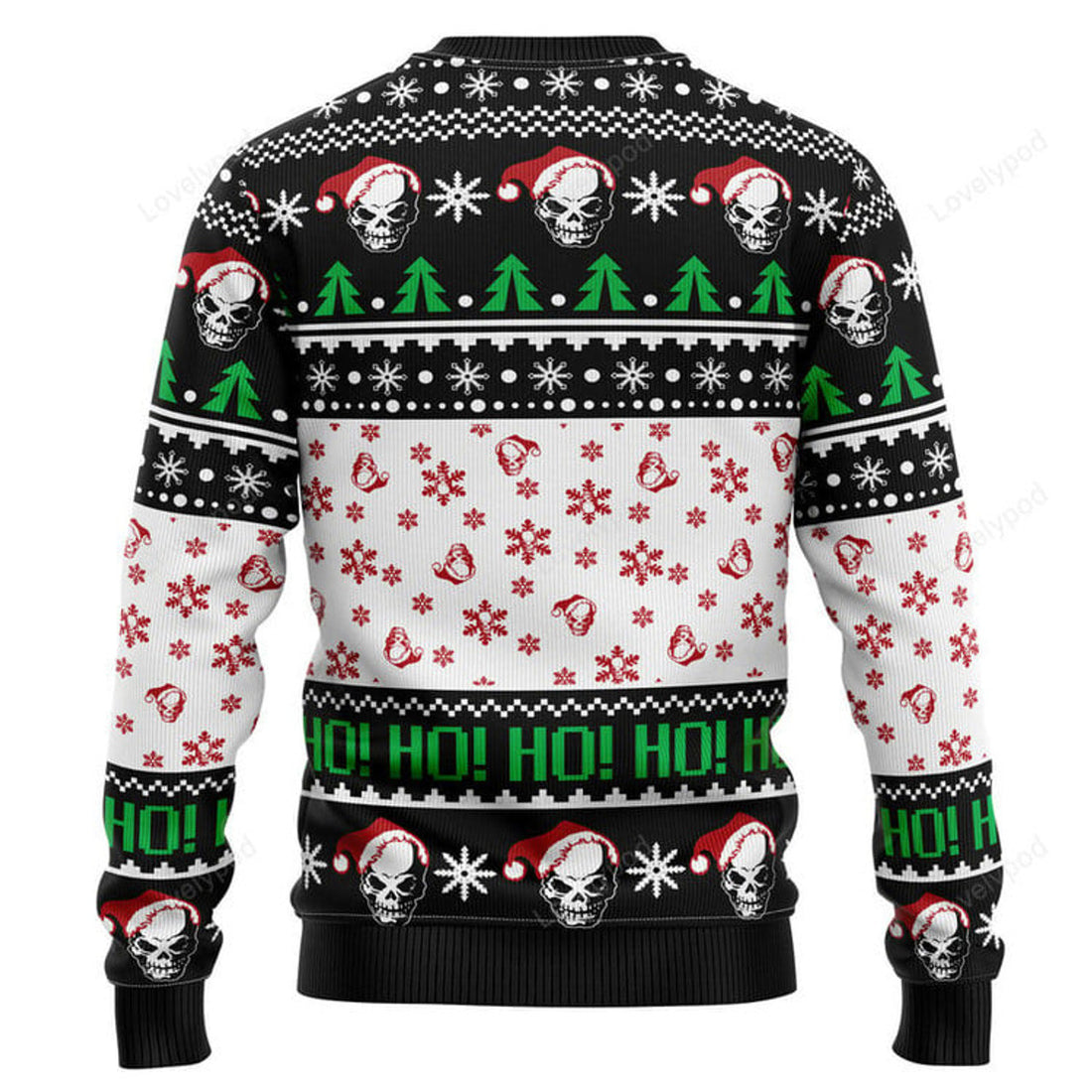 FUNSTUFFPRINT Skull Xmas Ugly Christmas Sweater, Christmas sweatshirts, Christmas gift Ugly Sweater