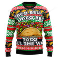 FUNSTUFFPRINT Tacos Taco Bell Ugly Christmas Sweater, Christmas sweatshirts, Christmas gift Ugly Sweater