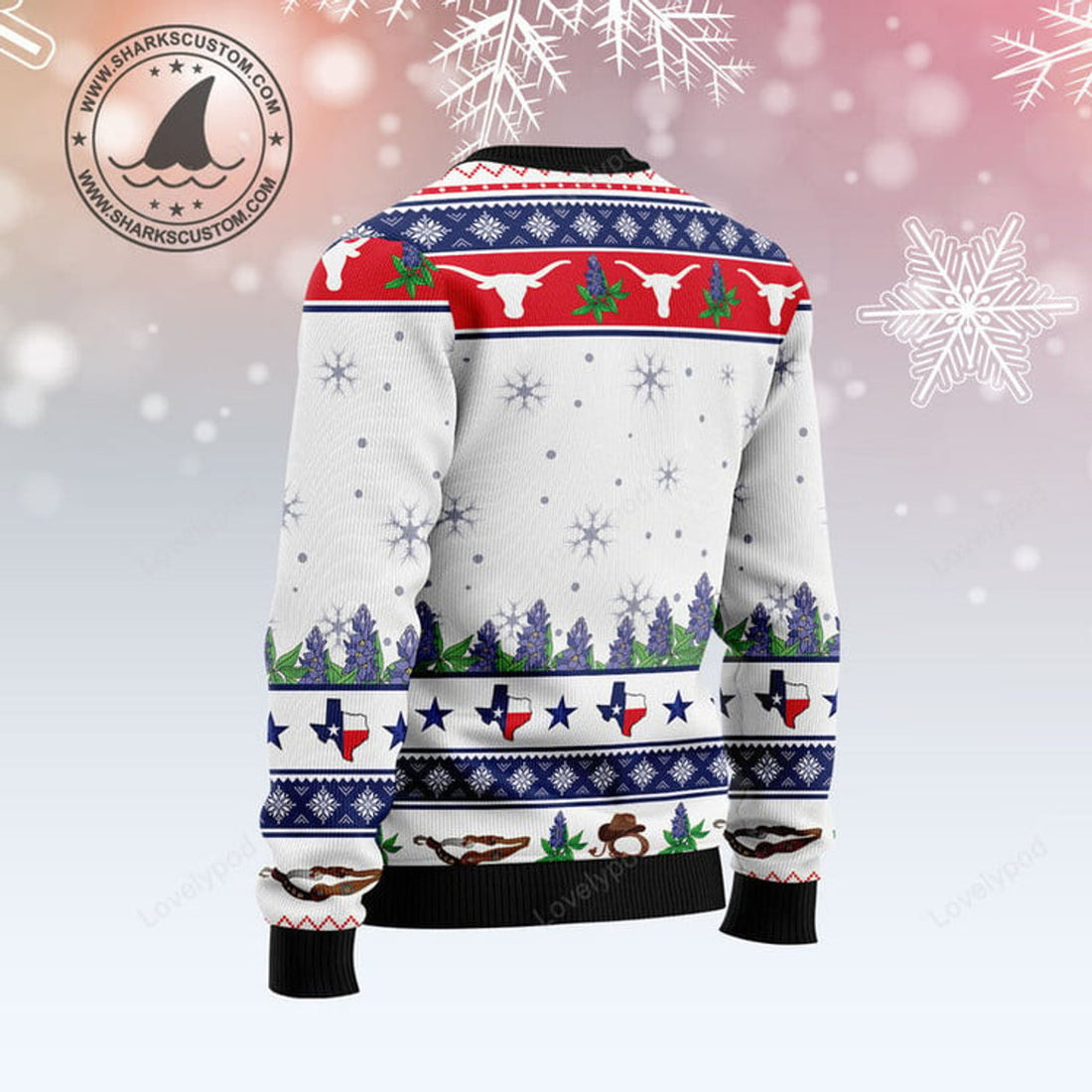 FUNSTUFFPRINT Texas Our Texas Bluebonnet ugly christmas sweater, couples matching, friends, funny family ugly christmas holiday sweater gifts Ugly Sweater
