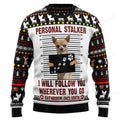 FUNSTUFFPRINT Chihuahua Personal Stalker Ugly Christmas Sweater, Christmas sweatshirts, Christmas gift Ugly Sweater