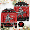 FUNSTUFFPRINT Christmas four wheel oh what fun it is to ride Ugly sweater Ugly Sweater