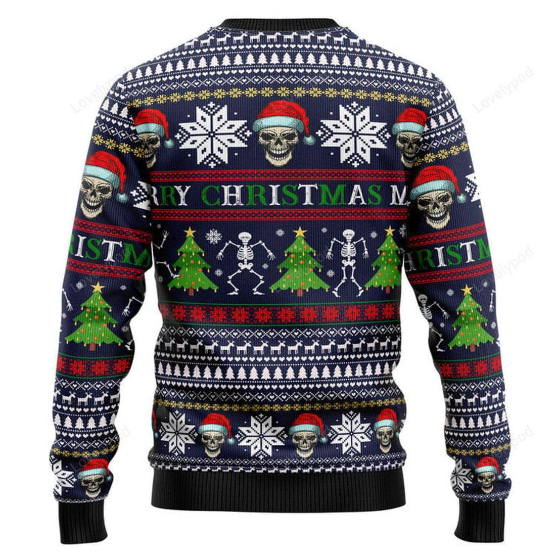 FUNSTUFFPRINT Skull Christmas Ugly Christmas Sweater, Christmas sweatshirt, Christmas gift Ugly Sweater