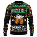 FUNSTUFFPRINT Drinker Bell Ugly Christmas Sweater, Christmas sweatshirt, Christmas gift Ugly Sweater