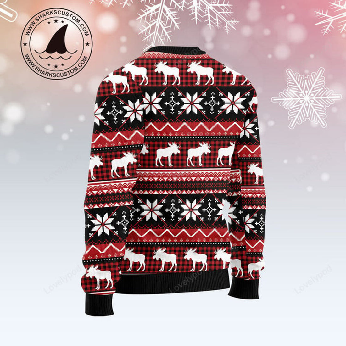 FUNSTUFFPRINT Moose Christmas Ugly Christmas Sweater For Men Women, Christmas sweatshirt, Christmas gift Ugly Sweater