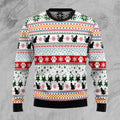 FUNSTUFFPRINT Black Cat Pattern Ugly Christmas Sweater, Christmas sweatshirt, Christmas gift Ugly Sweater