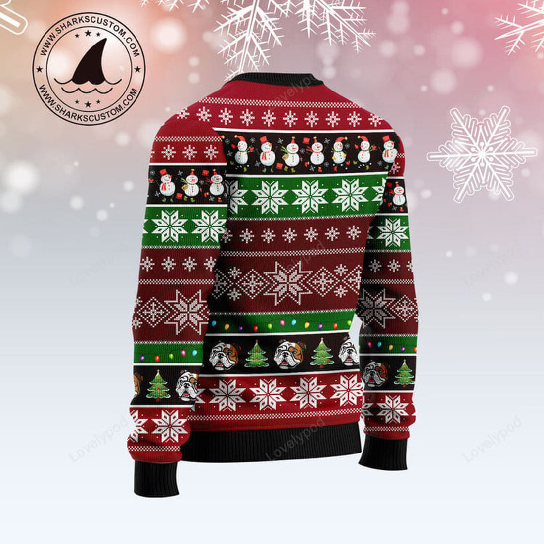 FUNSTUFFPRINT Bulldog Group Beauty Ugly Christmas Sweater , Christmas sweatshirt, Christmas gift Ugly Sweater