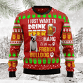 FUNSTUFFPRINT French Bulldog Ugly Christmas Sweater, French Bulldog 3D All Over Printed Sweater, Christmas sweatshirt, Christmas gift Ugly Sweater