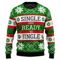 FUNSTUFFPRINT Single Ready To Jingle Ugly Christmas Sweater, Christmas sweatshirt, Christmas gift Ugly Sweater