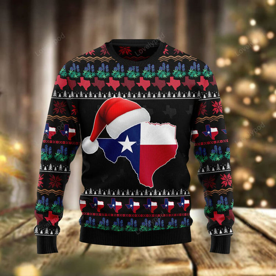 FUNSTUFFPRINT Texas Christmas Ugly Christmas Sweater, Christmas sweatshirt, Christmas gift Ugly Sweater