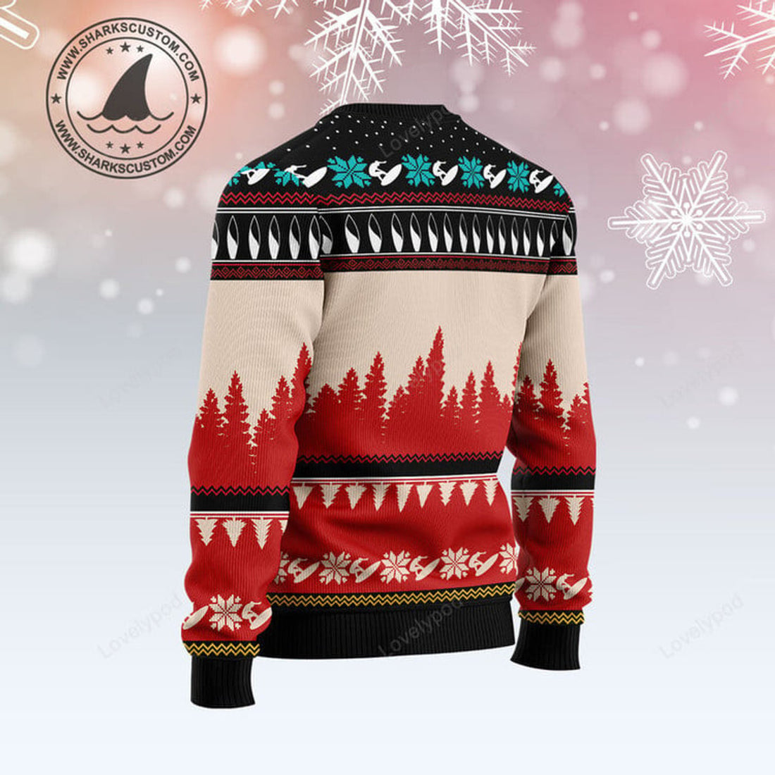 FUNSTUFFPRINT All I Want For Christmas Is More Time For Surfing Ugly Christmas Sweater, Christmas sweatshirt, Christmas gift Ugly Sweater