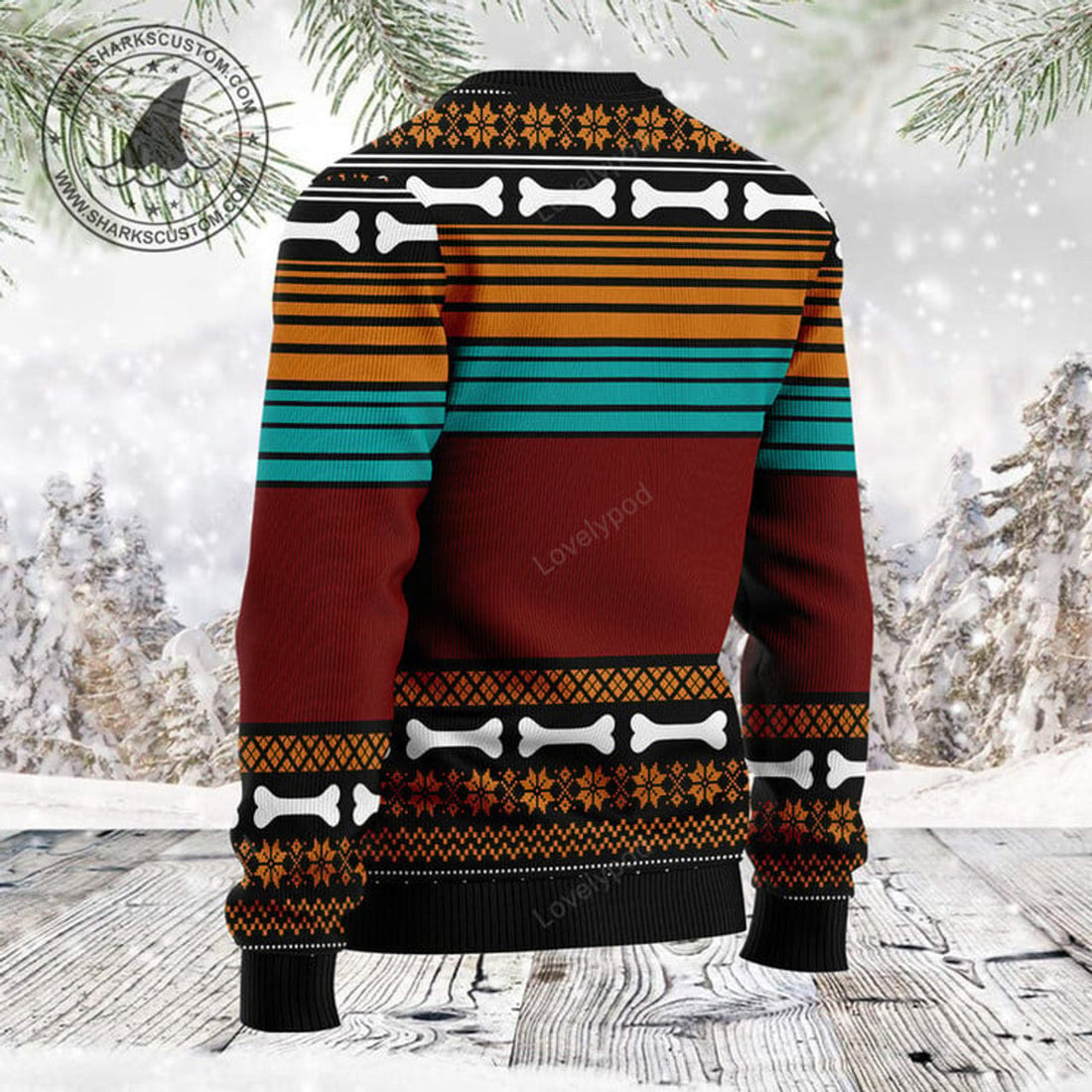 FUNSTUFFPRINT Pug Best Dog Dad ever Ugly Christmas Sweater, Christmas ugly sweatshirt, Christmas gifts for Dad Ugly Sweater