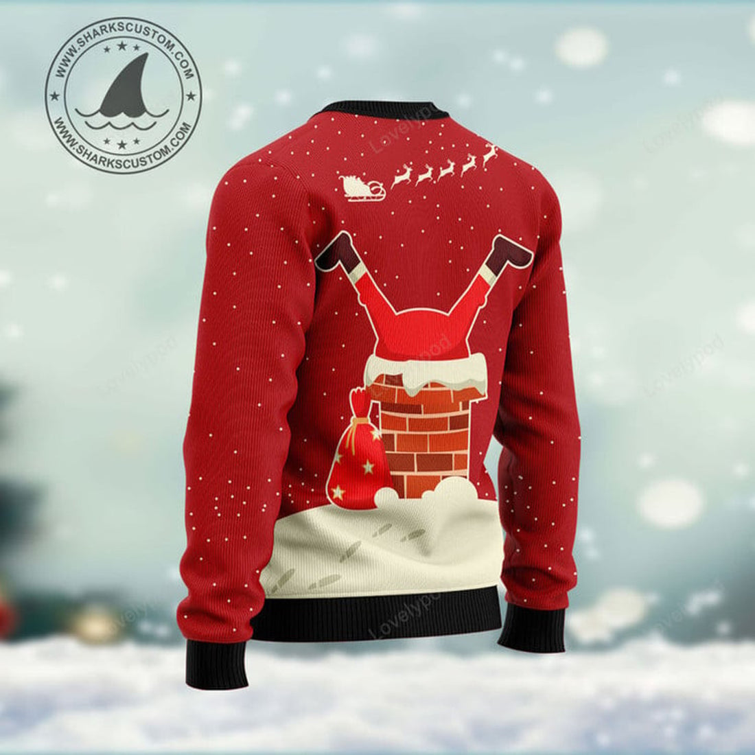 FUNSTUFFPRINT Satan Claus Ugly Christmas Sweater, Christmas ugly sweatshirt, Christmas gifts for Dad, Mom, Brother, Sister Ugly Sweater