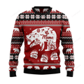 FUNSTUFFPRINT Mama Bear Ugly Christmas Sweater, Xmas ugly sweatshirt, Christmas gifts for Dad, Mom, Brother, Sister Ugly Sweater