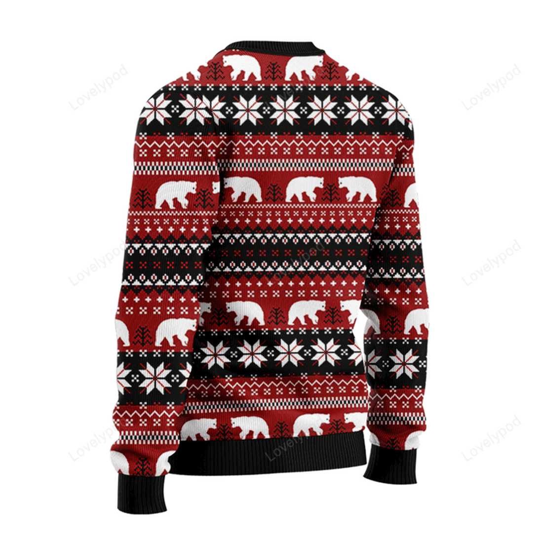 FUNSTUFFPRINT Mama Bear Ugly Christmas Sweater, Xmas ugly sweatshirt, Christmas gifts for Dad, Mom, Brother, Sister Ugly Sweater