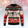 FUNSTUFFPRINT I Want For Christmas Is More Time For Hiking Ugly Christmas Sweater Ugly Sweater