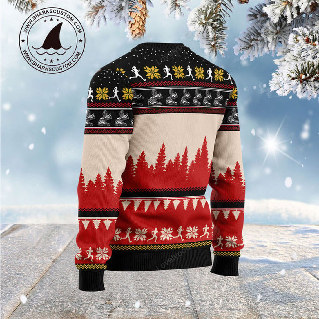 FUNSTUFFPRINT All I Want For Christmas Is More Time For Running Ugly Christmas Sweater Ugly Sweater