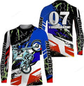 FUNSTUFFPRINT Custom Motocross Custom Number&Name Racing Jersey T-Shirt Adult Long Sleeves, Dirt Bike Motorcycle Off-Road Riders 3D Long Sleeve T-Shirt