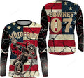 FUNSTUFFPRINT Custom Motocross Jersey Patriotic Dirt Bike Racing American MX Motorcycle Jersey 3D Long Sleeve T-Shirt