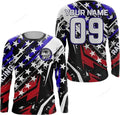 FUNSTUFFPRINT Custom American Flag Motocross Kid Men Women Jersey Live to Ride Custom Dirt Bike Shirt Patriotic 3D Long Sleeve T-Shirt