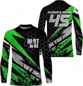 FUNSTUFFPRINT Custom Motocross Jersey for Kid Men Women Off-Road Dirt Bike Green MX Racing Shirt 3D Long Sleeve T-Shirt