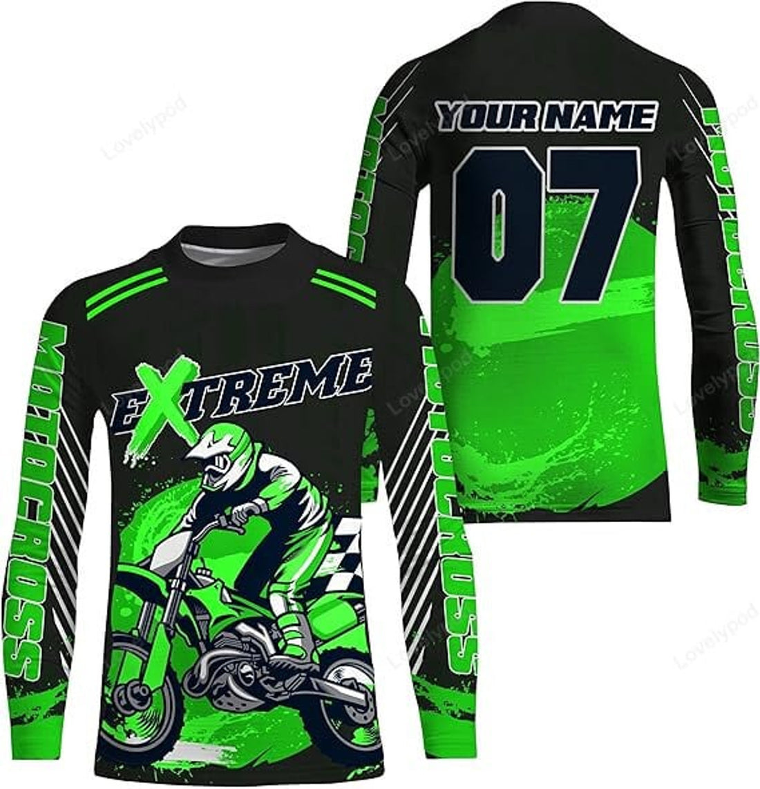 FUNSTUFFPRINT Custom Extreme Motocross Racing Jersey Men Women Youth Biker Off-Road Motorcycle Shirt 3D Long Sleeve T-Shirt
