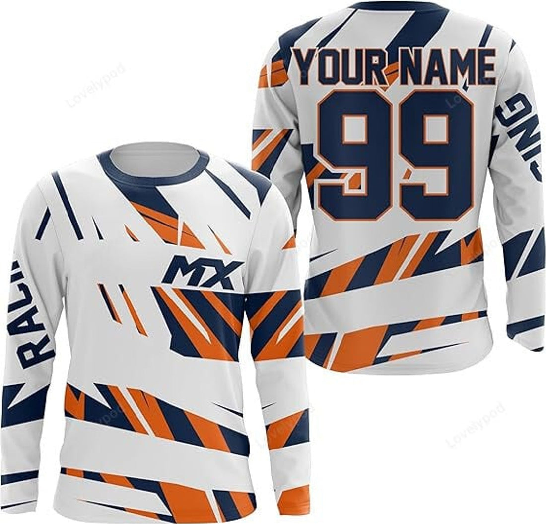 FUNSTUFFPRINT Custom Motocross Racing Jersey Kids Men Women UV Protective Camo Dirt Bike Off-Road Motorcycle Shirt 3D Long Sleeve T-Shirt