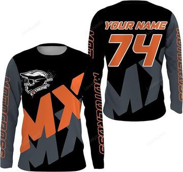 FUNSTUFFPRINT Custom MX Racing Jersey for Youth Men Women Motocross Off-Road Biker Motorcycle Shirt 3D Long Sleeve T-Shirt