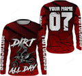 FUNSTUFFPRINT Custom MX Jersey Dirt All Day Men Women Kid Motocross Extreme Racing Shirt Biker Motorcycle 3D Long Sleeve T-Shirt