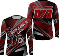 FUNSTUFFPRINT Custom Youth Adult Dirt Bike Jersey Custom Motocross Racing Red Off-Road Shirt Motorcycle Extreme 3D Long Sleeve T-Shirt