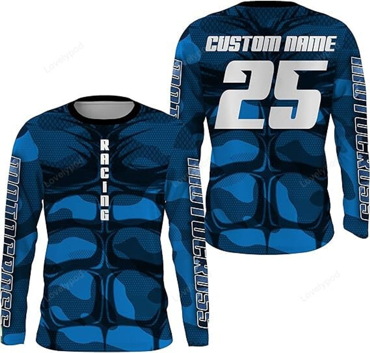 FUNSTUFFPRINT Custom Motocross Jersey Muscle Kid Men Women MX Racing Dirt Bike Off-Road Motorcycle 3D Long Sleeve T-Shirt