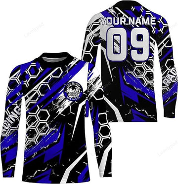 FUNSTUFFPRINT Custom Motocross Racing Jersey Adult&Kid Dirt Bike Live to Ride Off-Road MX Shirt 3D Long Sleeve T-Shirt