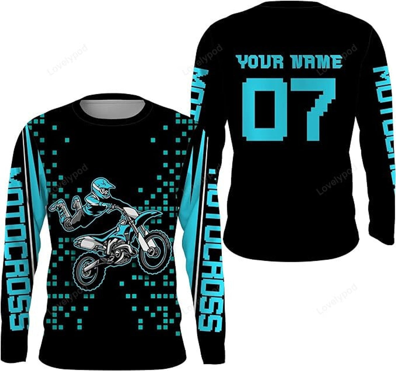 FUNSTUFFPRINT Custom Motocross Jersey Kid Adult Dirt Bike Racing Shirt Off-Road Motorcycle Riders 3D Long Sleeve T-Shirt