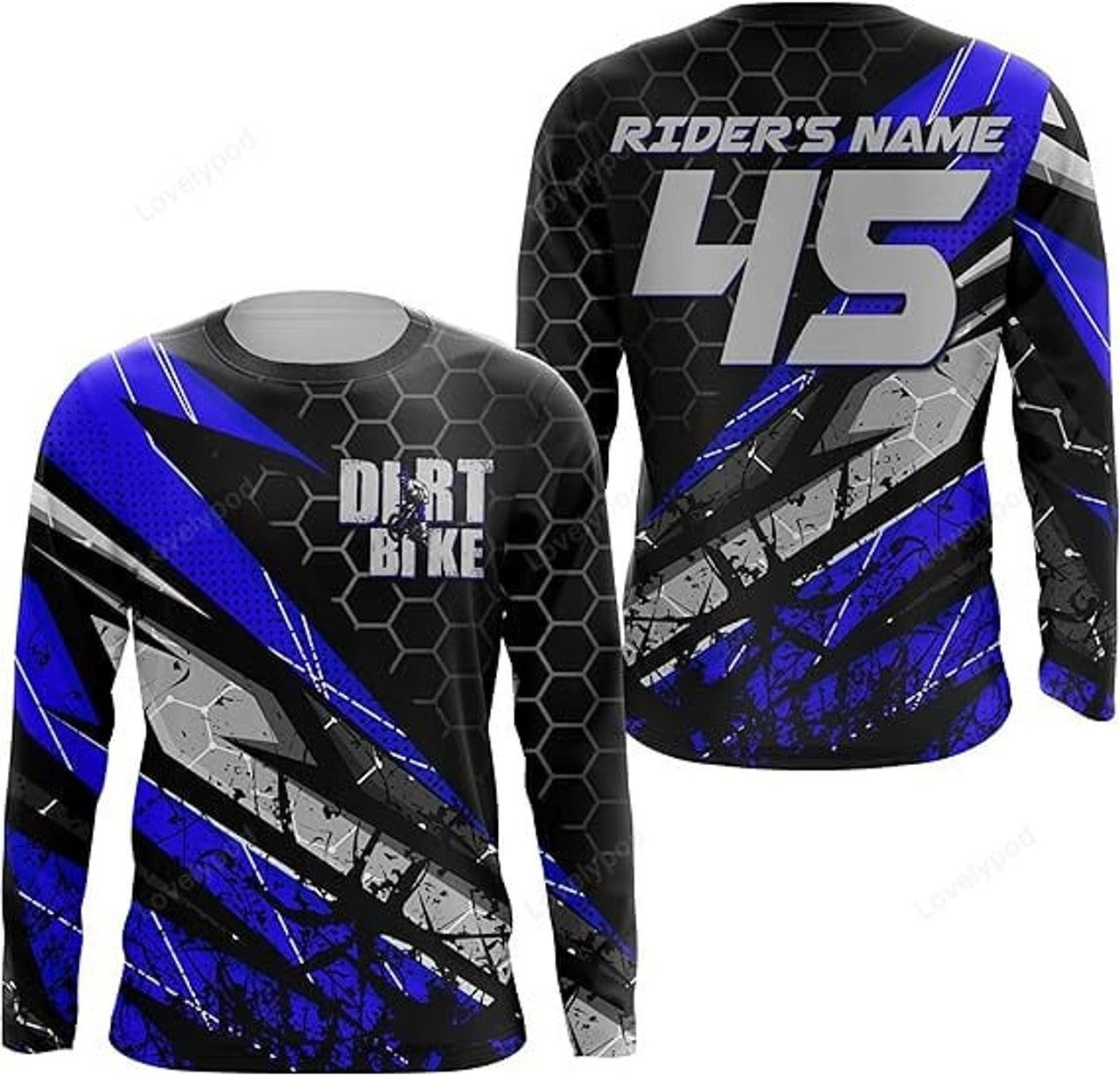 FUNSTUFFPRINT Custom Motocross Jersey for Kid Men Women Off-Road Dirt Bike MX Racing Shirt 3D Long Sleeve T-Shirt