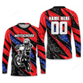 FUNSTUFFPRINT Custom American Flag Riding Jersey, Moto Dirt Bike Jersey for Women Men 3D Long Sleeve T-Shirt