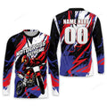 FUNSTUFFPRINT Custom 3D Motocross American Flag Riding Jersey, Moto Dirt Bike Jersey for Women Men 3D Long Sleeve T-Shirt
