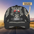 FUNSTUFFPRINT Personalized Racing American Classic Cap Hat, Skull Racer Cap Hat, Cool Racing Cap Hat
