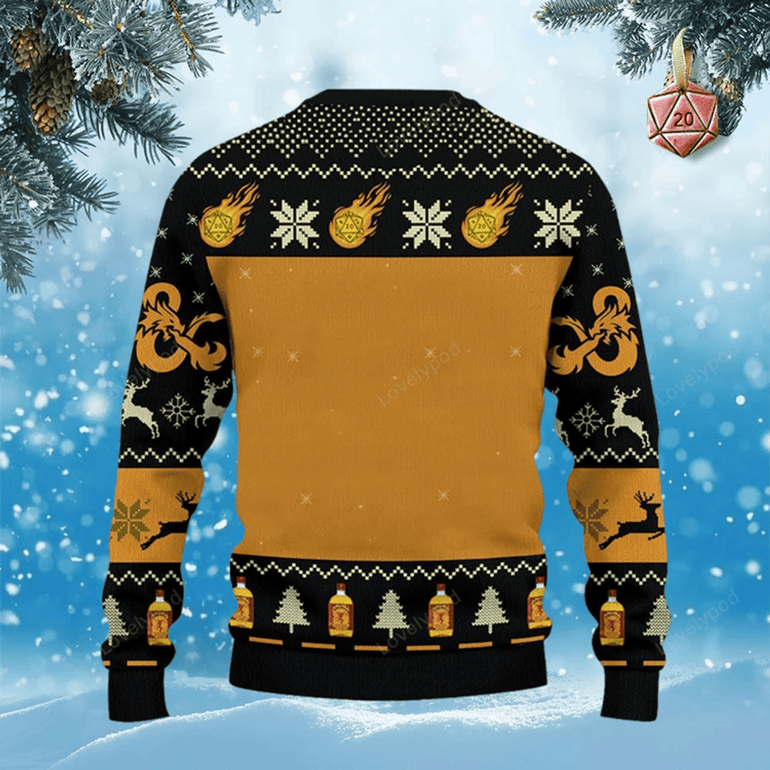 FUNSTUFFPRINT DnD Classes Fireball ugly Sweatshirt, DND Dragon Dungeon Master Christmas shirt, Christmas gift Ugly Sweater