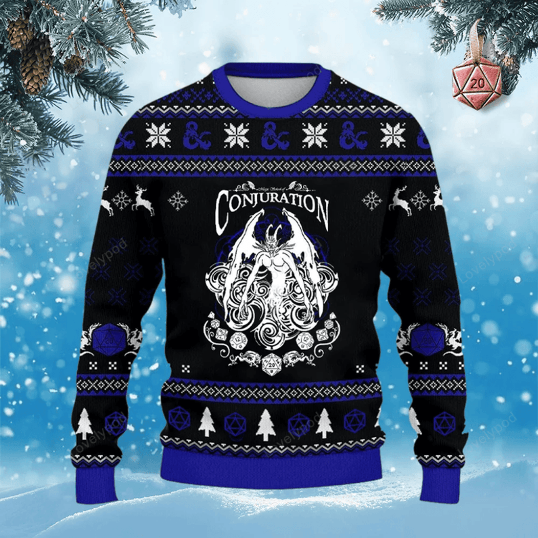 FUNSTUFFPRINT Dnd Classes Conjuration ugly Christmas sweater, Dnd Classes Conjuration sweatshirt for men and women, Christmas shirt, Christmas gift Ugly Sweater