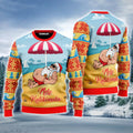 FUNSTUFFPRINT Santa Claus Mele Kalikimaka Beach Ugly Christmas Sweater, Christmas Pattern Ugly Sweater For Men and women Ugly Sweater