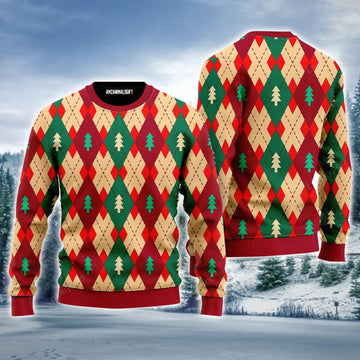 FUNSTUFFPRINT Christmas Tree Ugly Christmas Sweater, Christmas Tree Love Winter Ugly Sweater For Men & Women Ugly Sweater